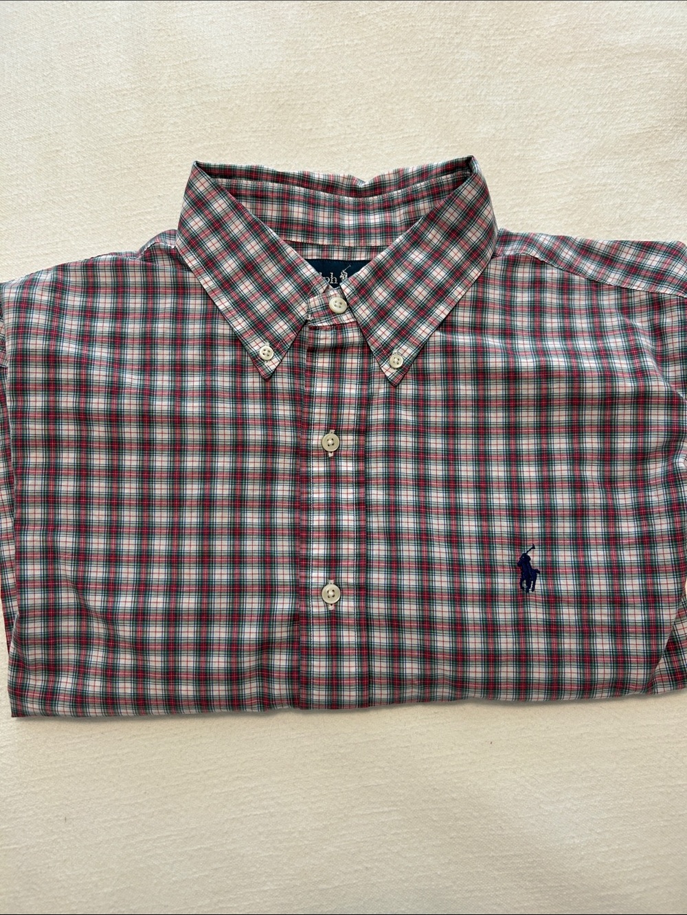 Ralph Lauren Men’s Long-Sleeve Button-Down Plaid Shirt - Size Large